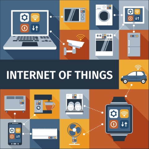 Internet of things flat icons composition